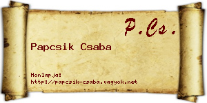 Papcsik Csaba névjegykártya